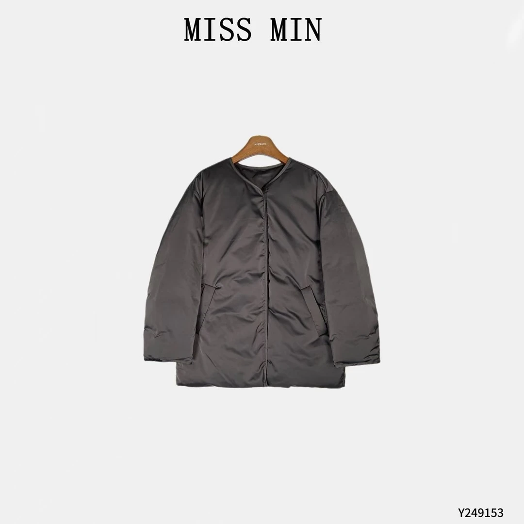 MISS MIN【印象深刻】极简缎面系带设计小众白鸭绒保暖显瘦Y249153