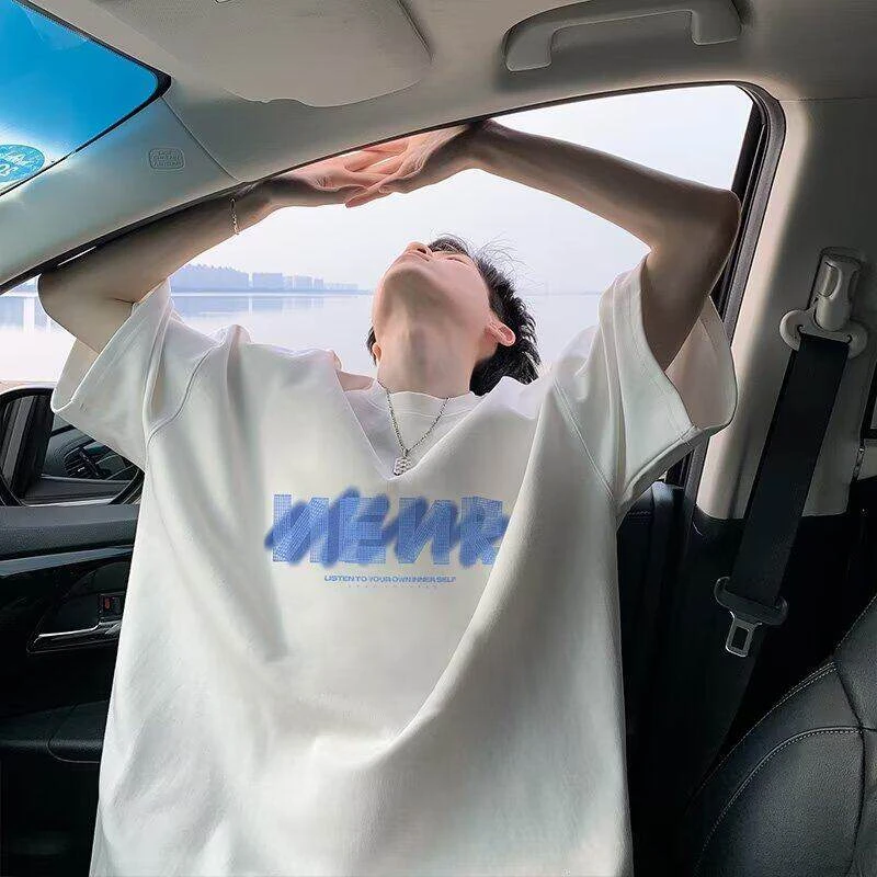 朝怡纯棉短袖t恤男士夏季美式潮牌ins体恤男生款宽松休闲体恤男款