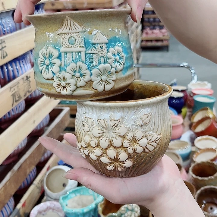 有孔.凑单10元陶瓷花盆发货！