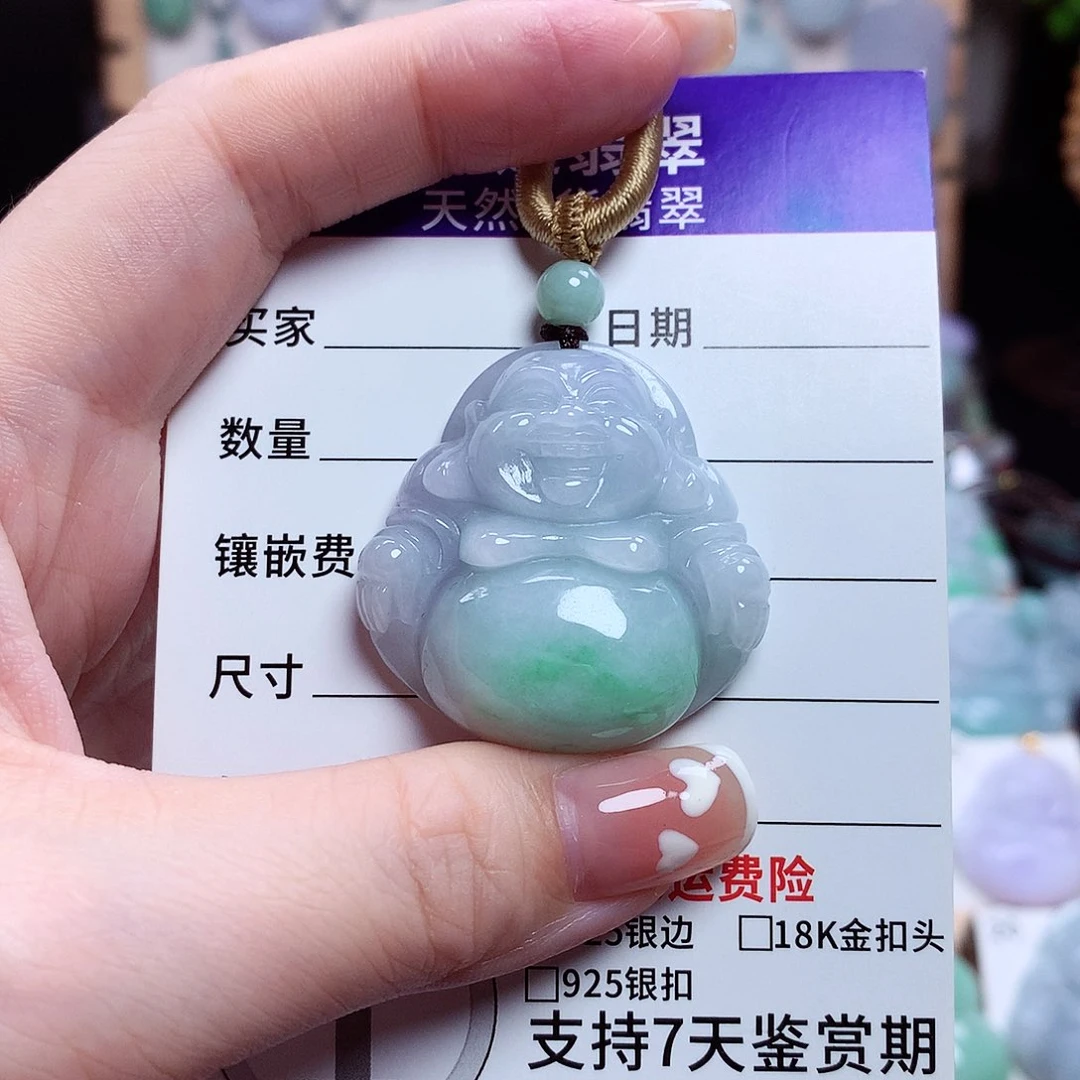 翡翠未镶嵌颈饰佛公08