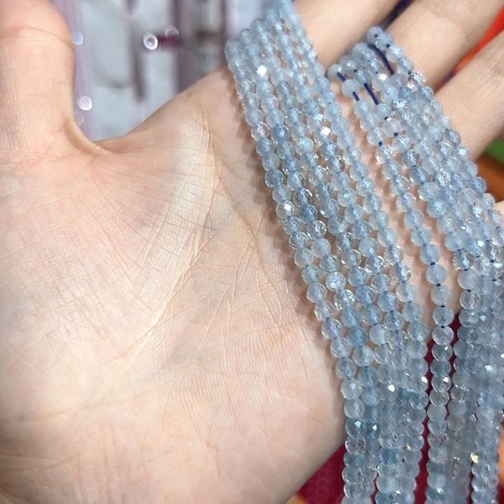 紫晶未镶嵌珠宝半成品海蓝宝卡三的一条
