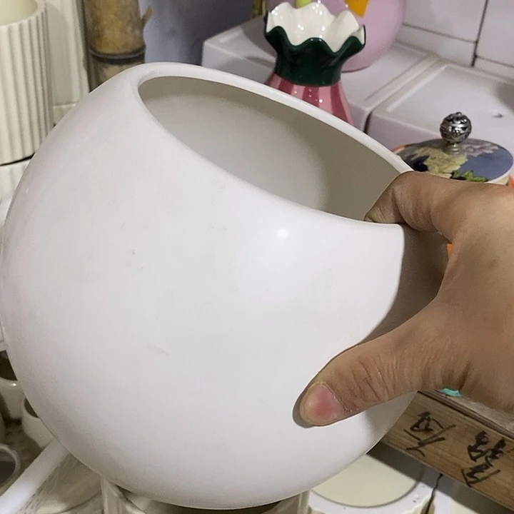 摆件陶陶盆有孔 瑕疵介意勿拍