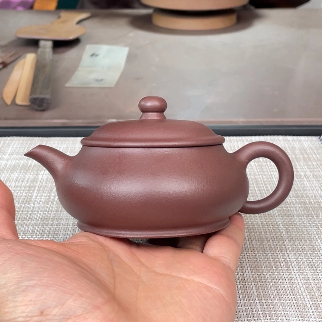 紫砂茶壶@**哥微瑕半手工紫泥明炉壶160c c