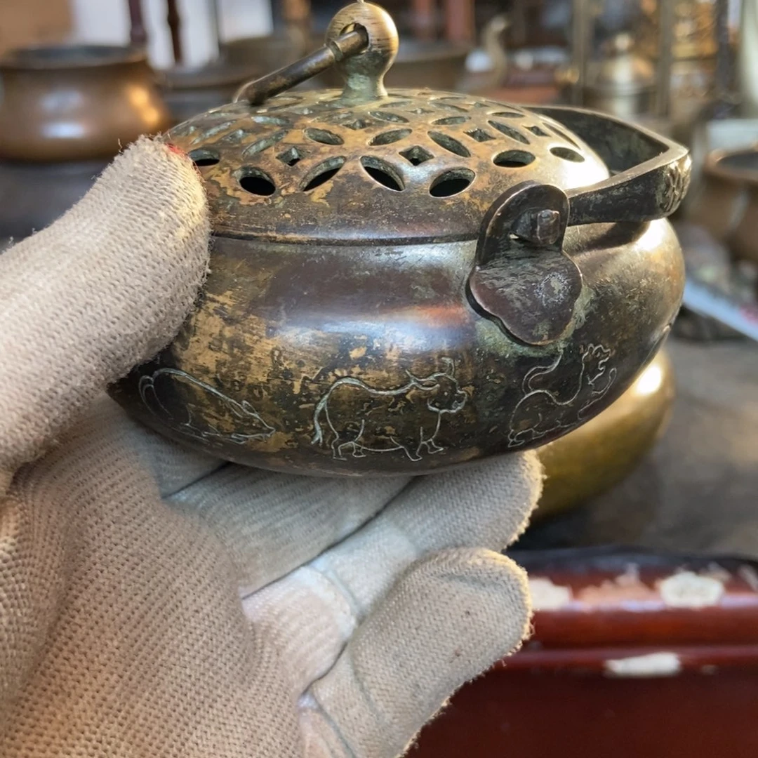 随***安铜器工艺品摆件香炉摆件