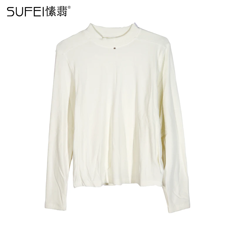 SUFEI/愫翡S54XS1650A 冬季辛苦啊你简约纯色T恤衫 1650