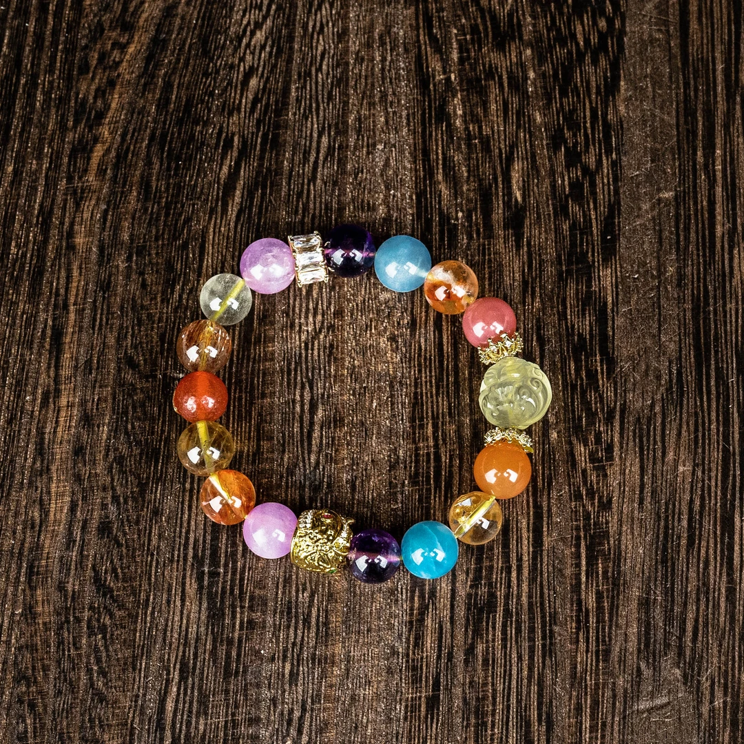 非金属皮质手链  【风生水起-根基】金福凤九多宝手链/条ZJH-1564