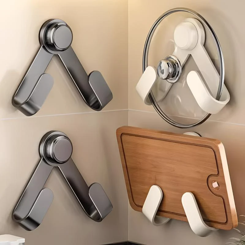 优勤吸盘锅盖架壁挂免打孔多功能厨房置物架收纳菜板放置器砧板架