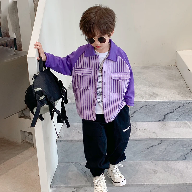 男童衬衫春秋季2025新款痞帅儿童上衣【CS233100】