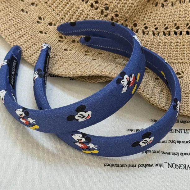 新款蓝色米奇发箍可爱卡通海绵高颅顶头箍外出百搭发卡头饰发饰