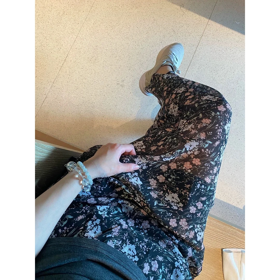 美炸天了！巨喜欢这件小碎花松紧腰半身裙女夏季鱼尾裙长款裙子