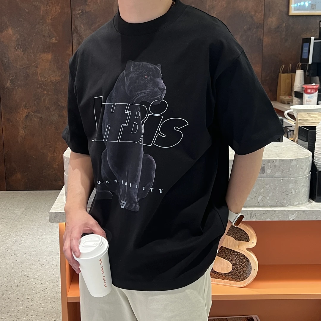 FNS-2025纯棉380g重磅喷绘圆领宽松百搭休闲短袖T恤潮流美式街头