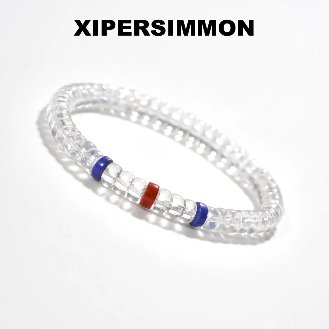 6mm天然白水晶手串精工直切小众简约百搭时尚叠戴单圈气质DIY定制