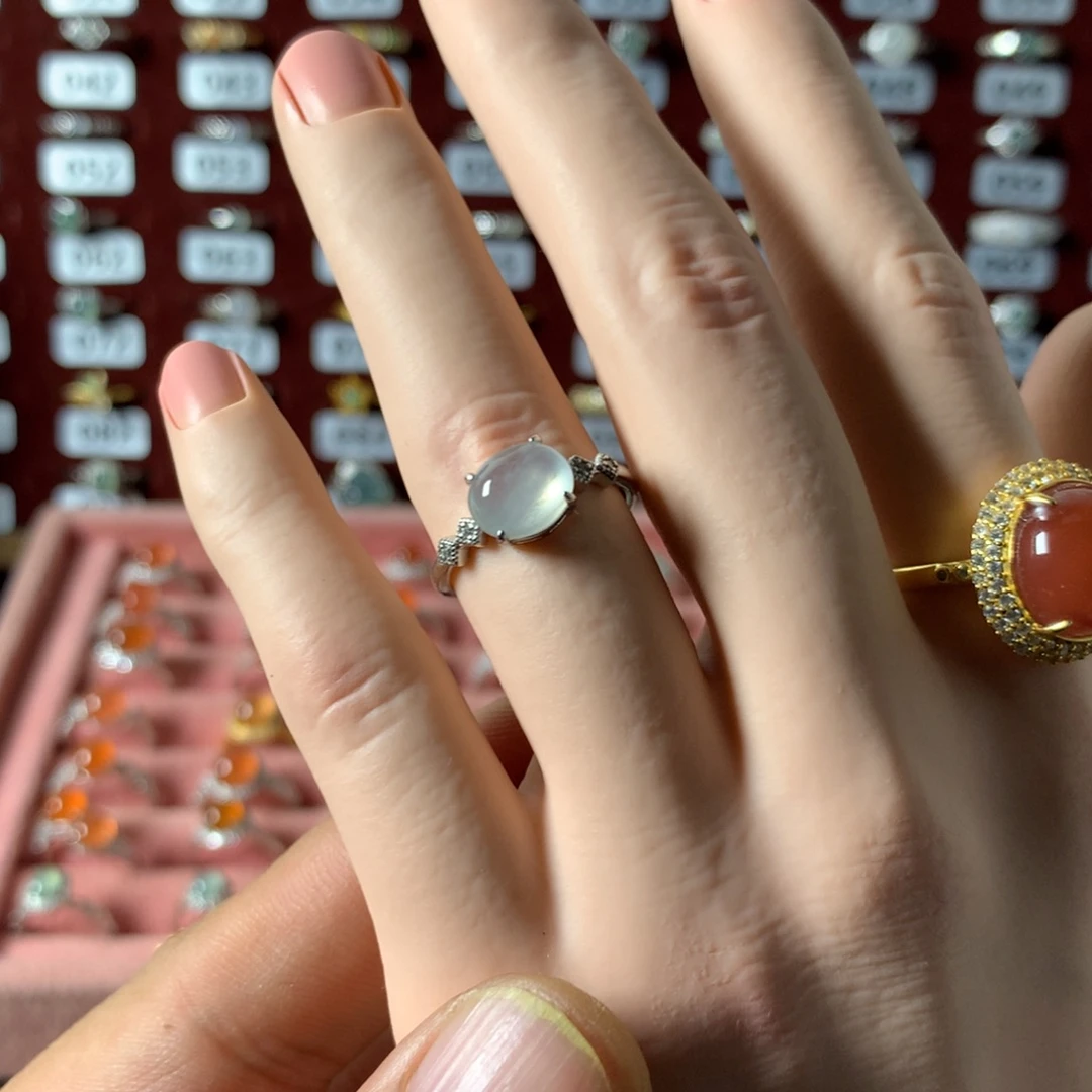 小***爱翡翠银S925镶嵌戒指509