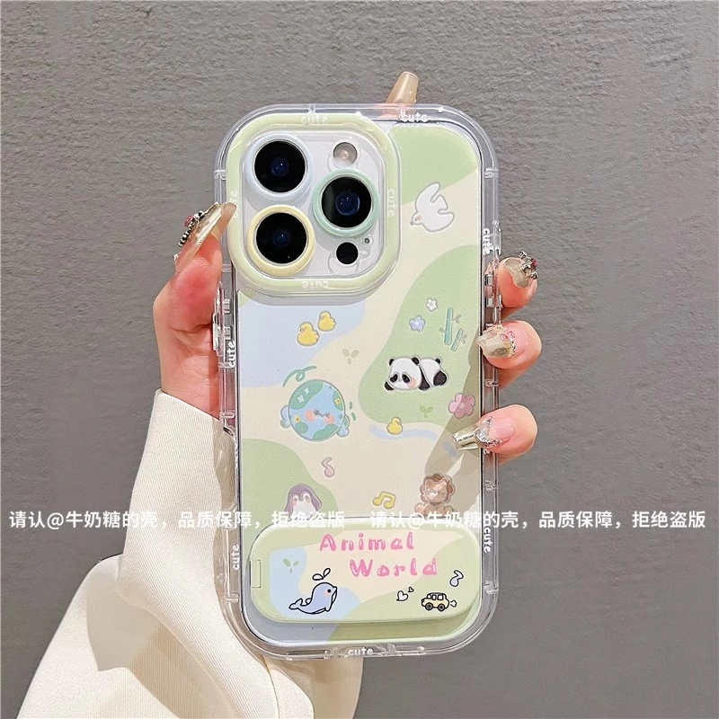 动物合集镜面支架适用苹果16promax手机壳华为vivo新款小米15OPPO