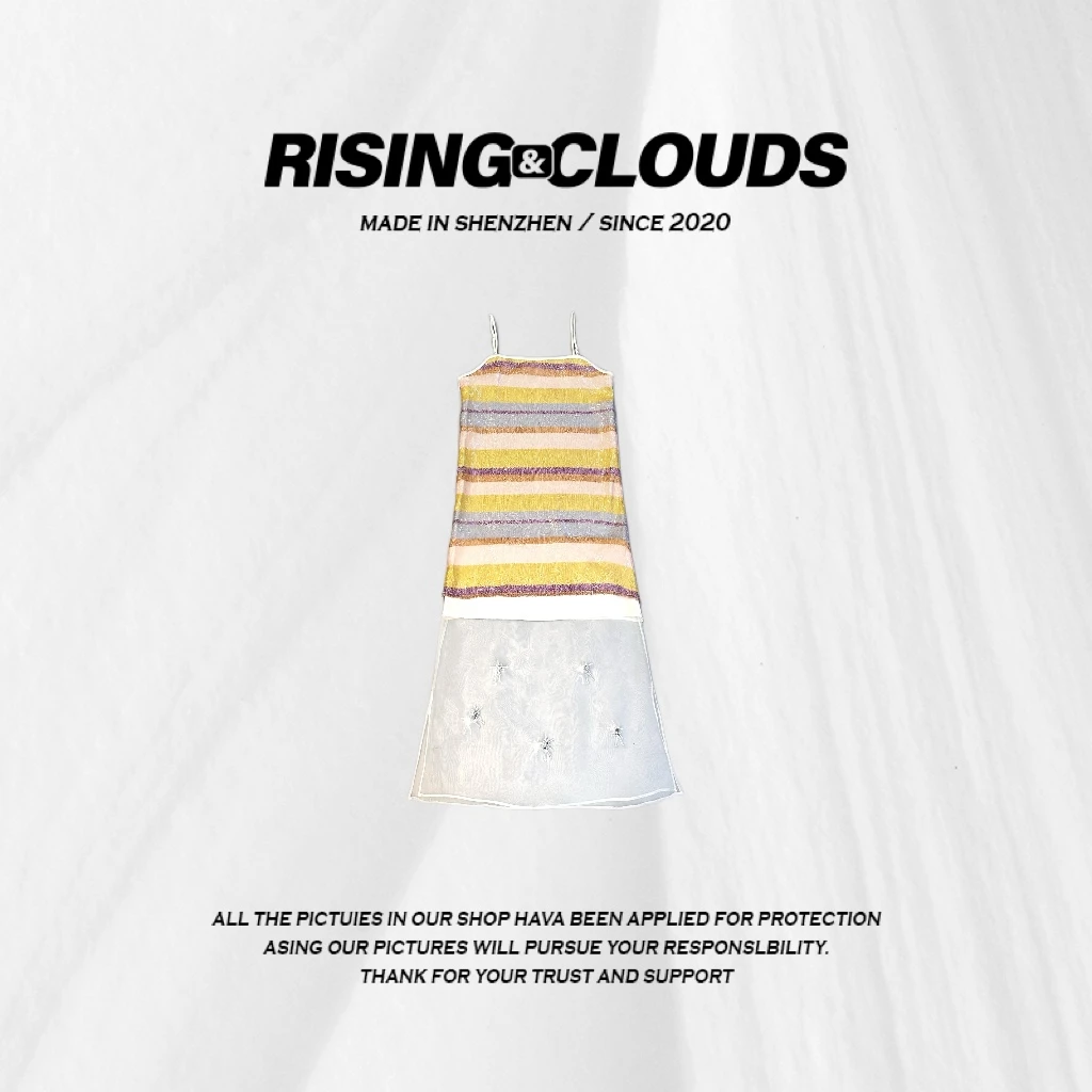 RISING&CLOUDS小云姐【南黎】彩虹显瘦百搭吊带春季连衣裙110303