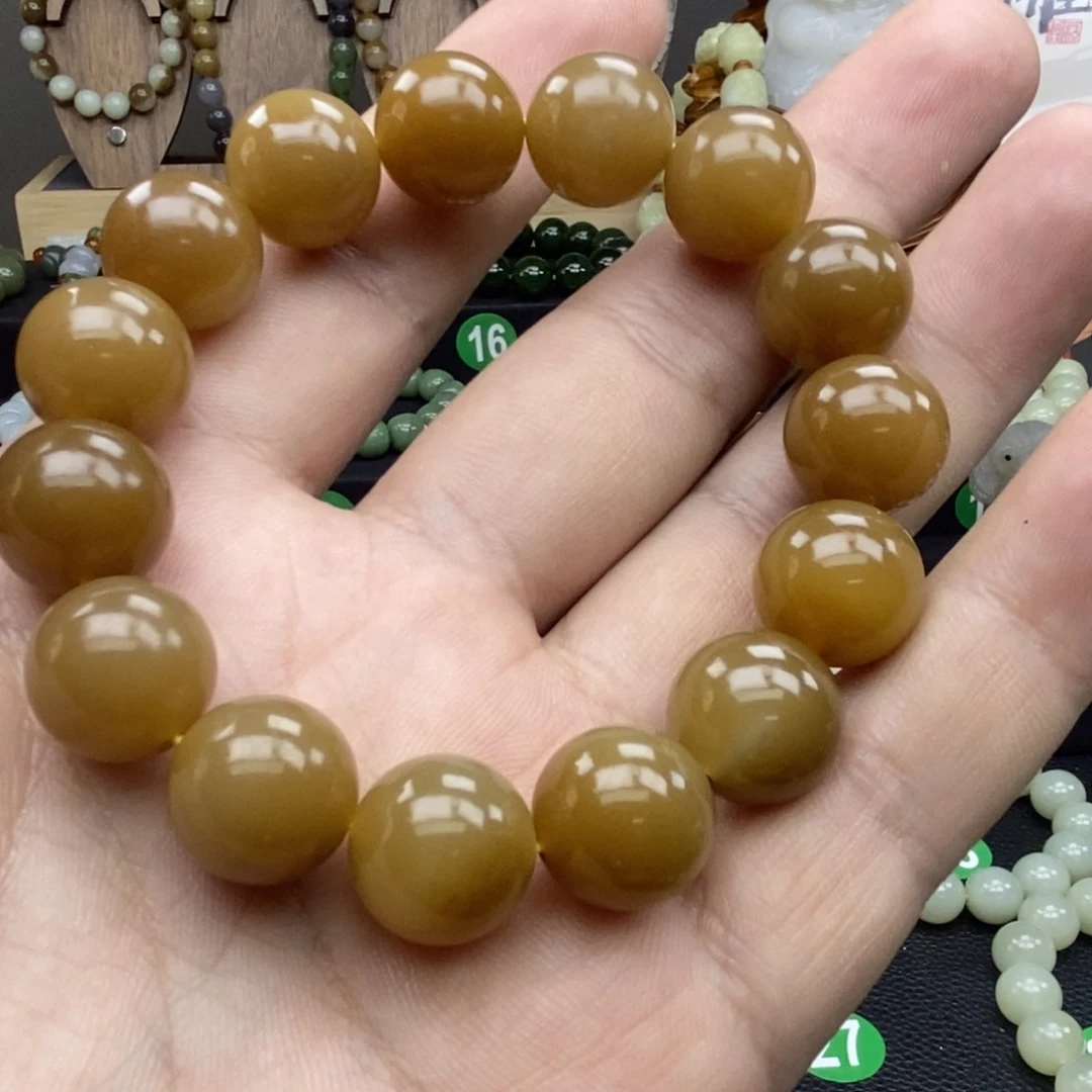 和田玉（糖玉）手链未镶嵌卡14