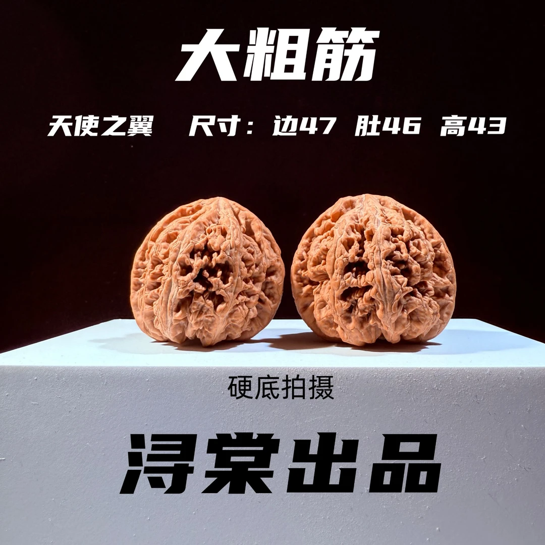 文玩核桃：原生态大粗筋（边47肚46高43，天使之翼）