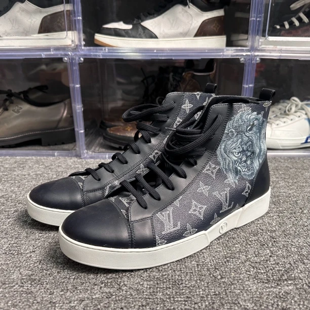 95新 LouisVuitton/路易威登 42码 lv动物园系列狮子板鞋 无盒