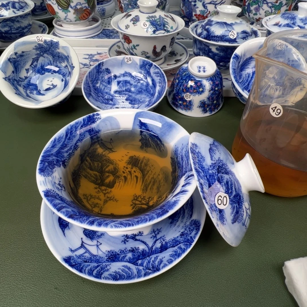 景德镇纯手工纯手绘茶具木木60