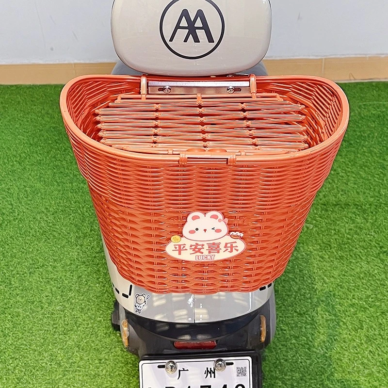 电动车后置车筐大容量高颜值电瓶车置物神器车篓储物挂篮