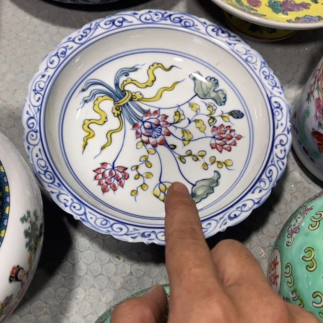 我***亩瓷片景德镇陶瓷盆一个