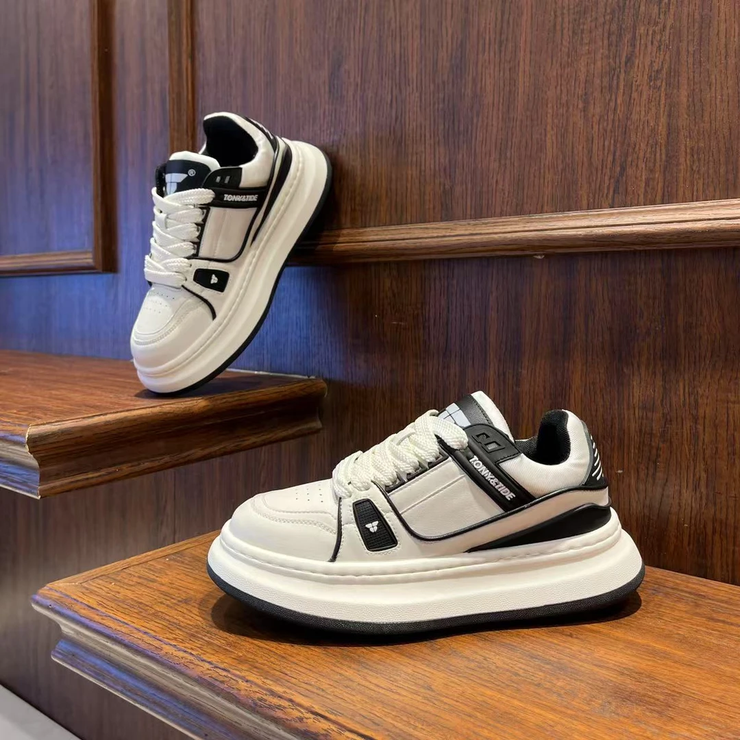 男鞋2025春季潮流厚底小白鞋百搭增高舒适轻便低帮ins男生休闲鞋