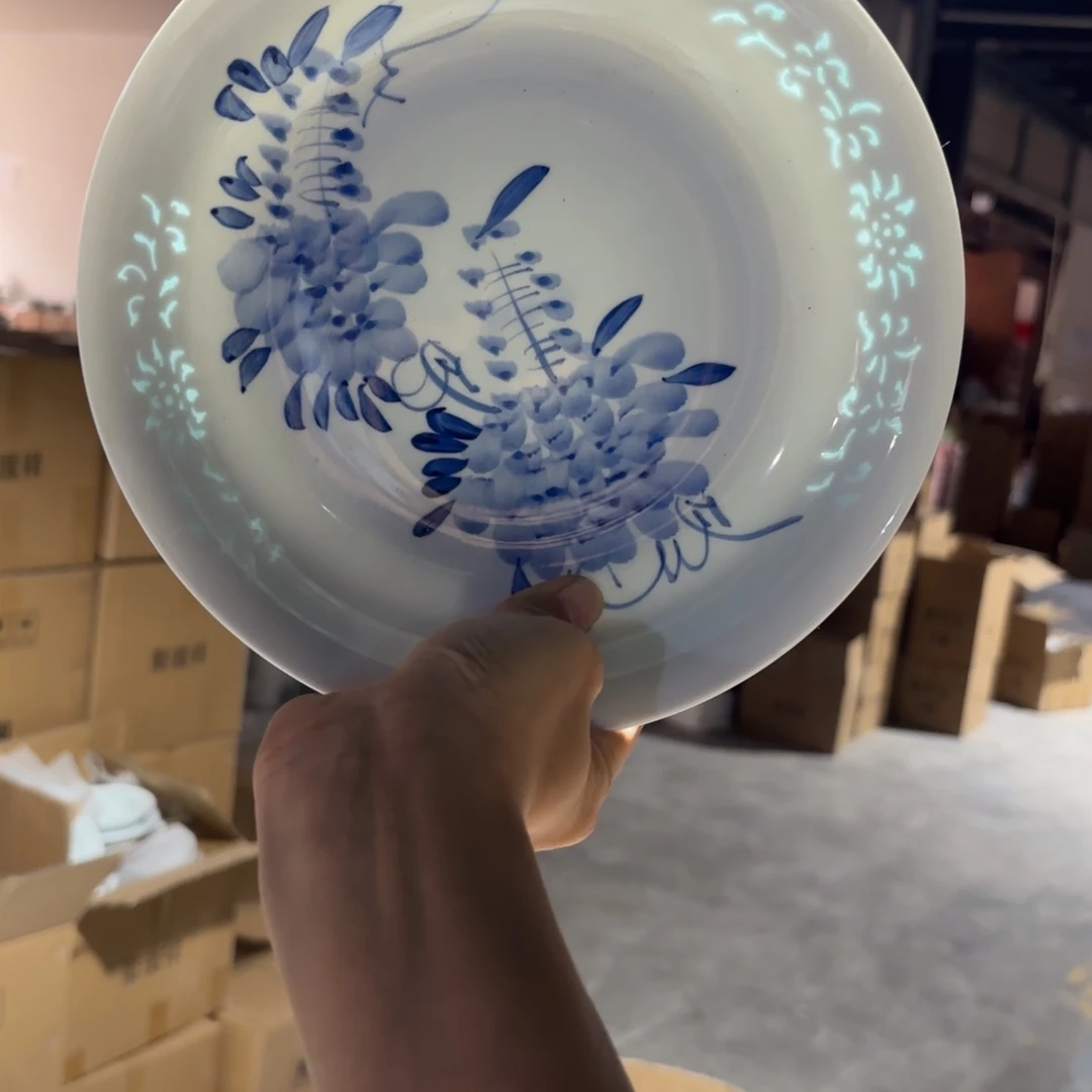 玉瓷景德镇陶瓷盘子微瑕两只