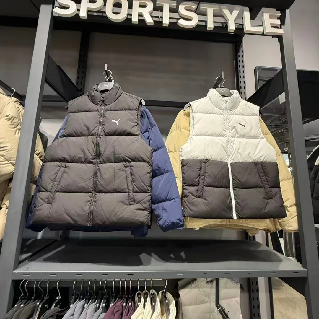 Puma彪马冬季新款男立领防风保暖休闲运动加厚羽绒马甲687300-01