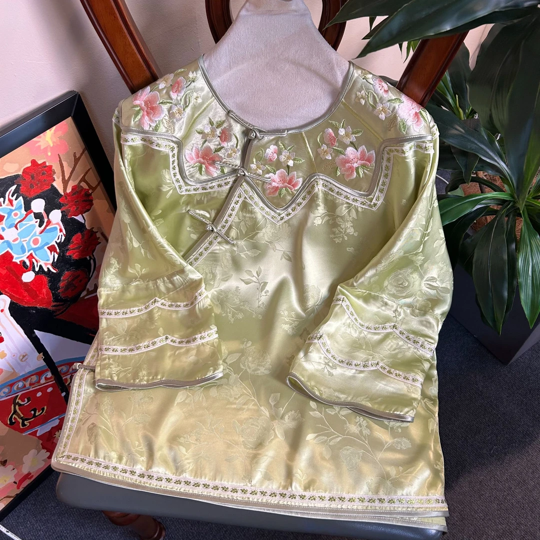 【贵妃】汉服网红新中式复古中国风民族风设计师双层斜襟2559