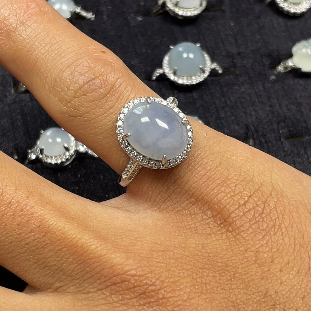 翡翠银S925镶嵌戒指