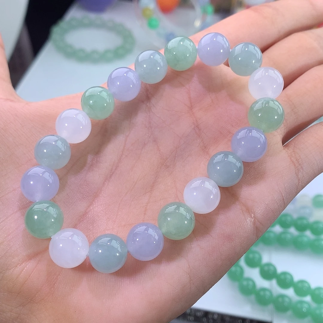 未镶嵌手链翡翠清新马卡龙手串