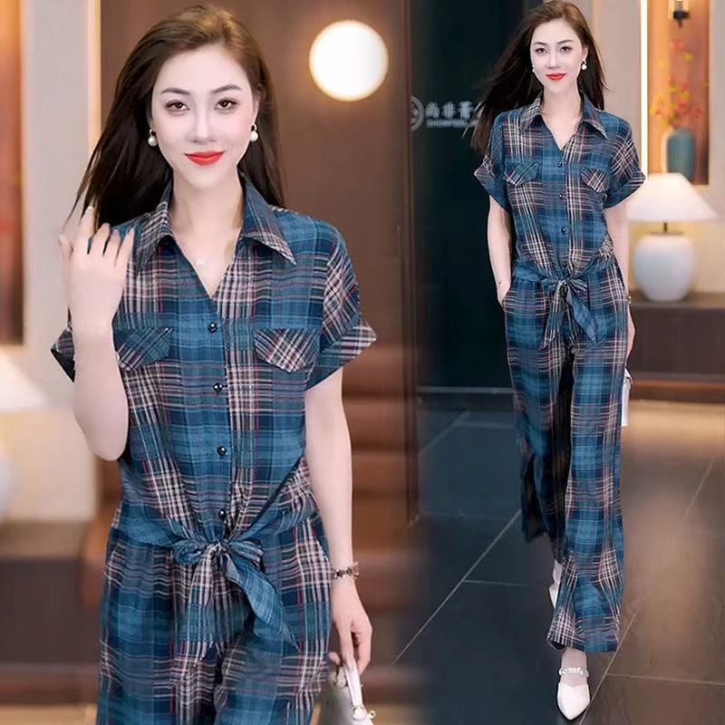 小个子高腰休闲风休闲静奢风韩版时尚套装显瘦宽松套装通勤