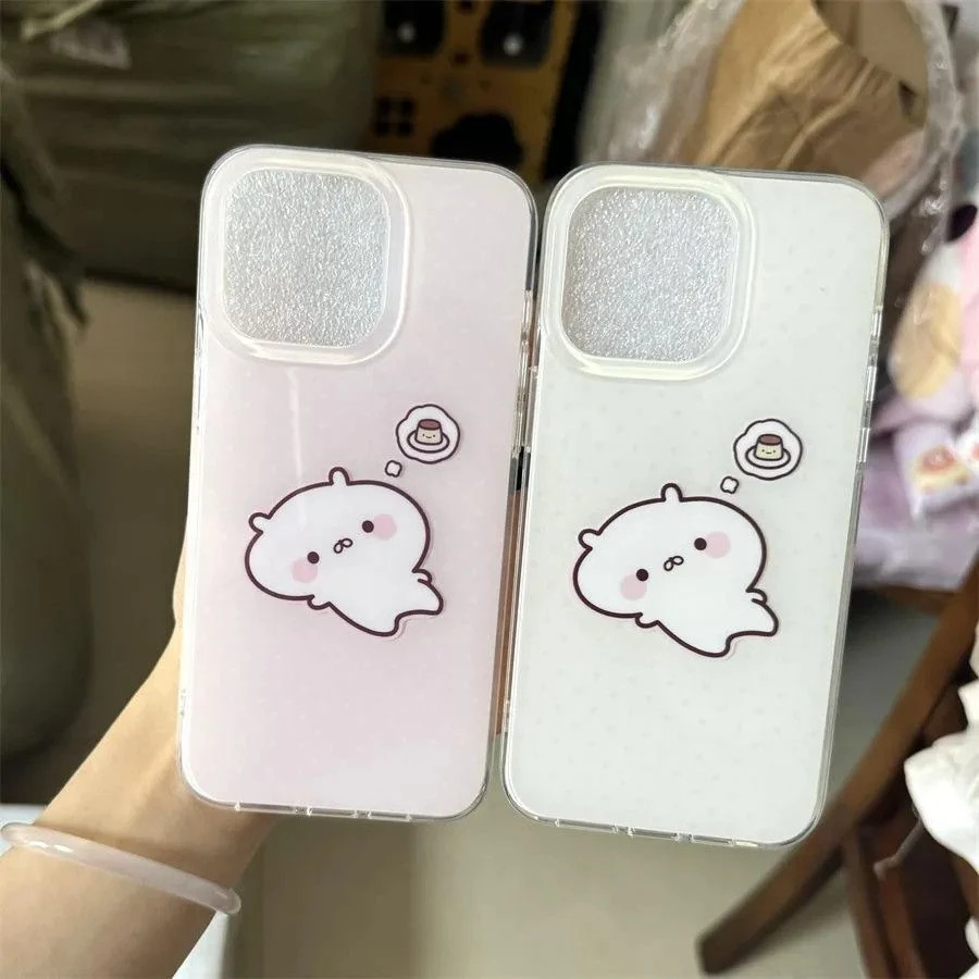 IMD双层可爱兔丸适用iPhoneXR/XS苹果华为小米OPPOVIVO大孔手机壳