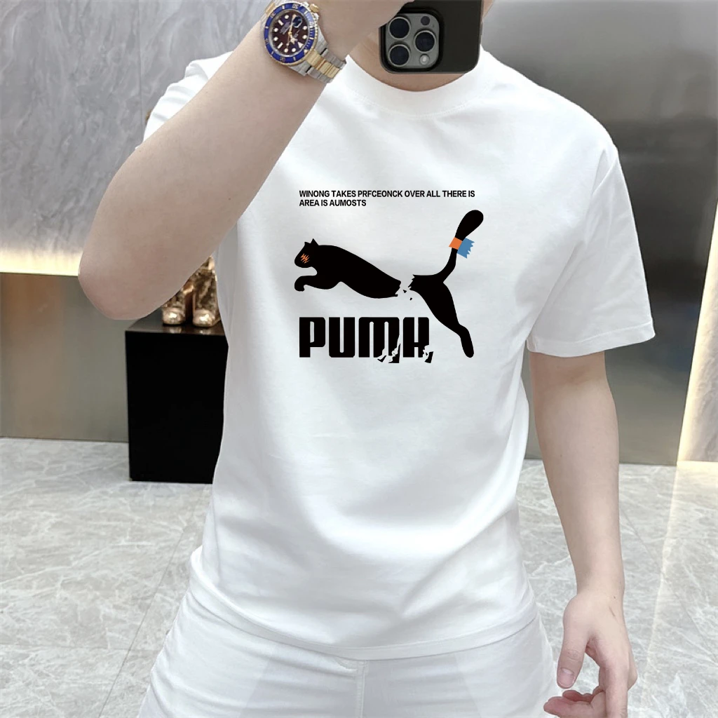 青年欧美时尚棉质美式T恤男士夏季设计感印花短袖休闲百搭上衣