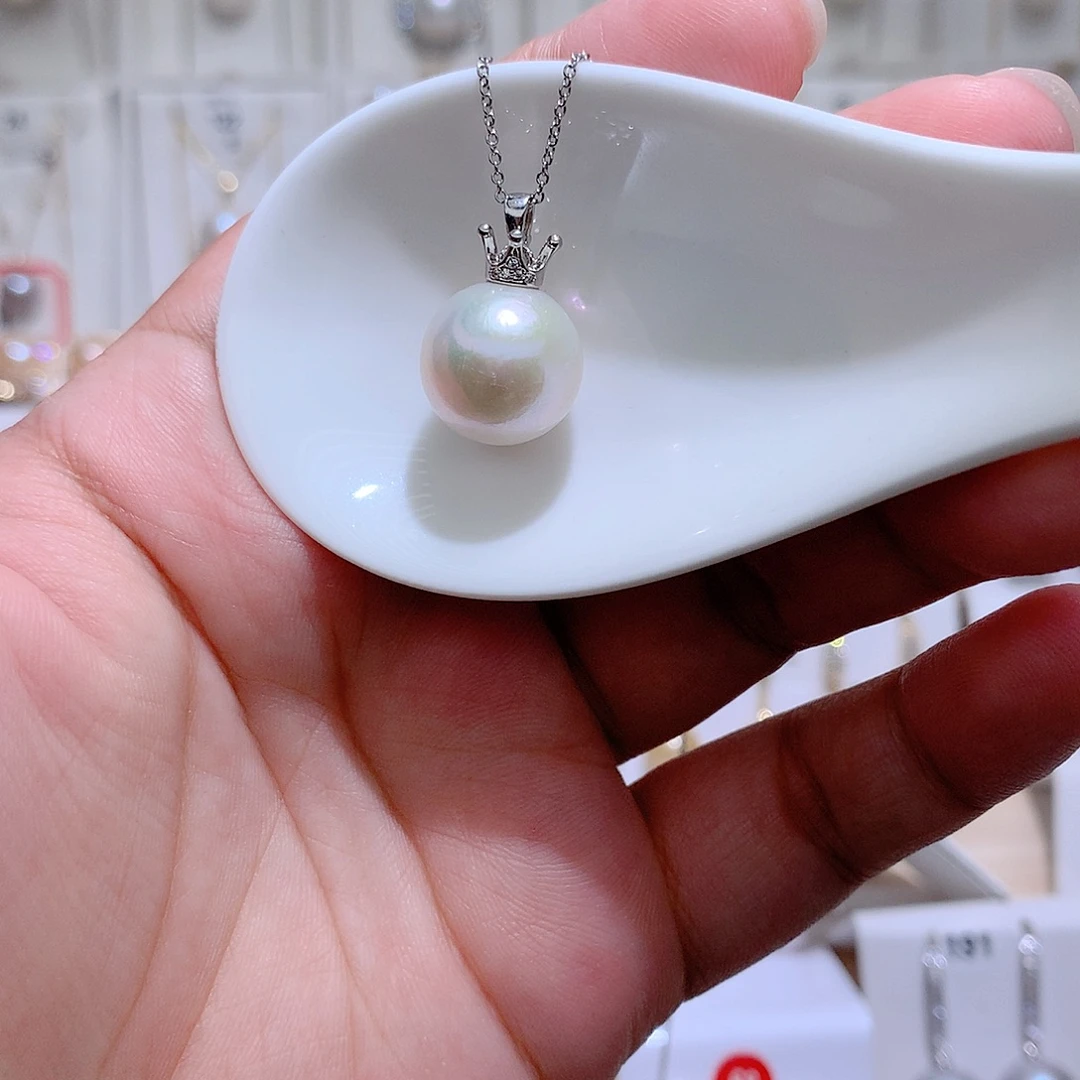 吊坠(赠链)银S925镶嵌淡水珍珠CC13.5mm