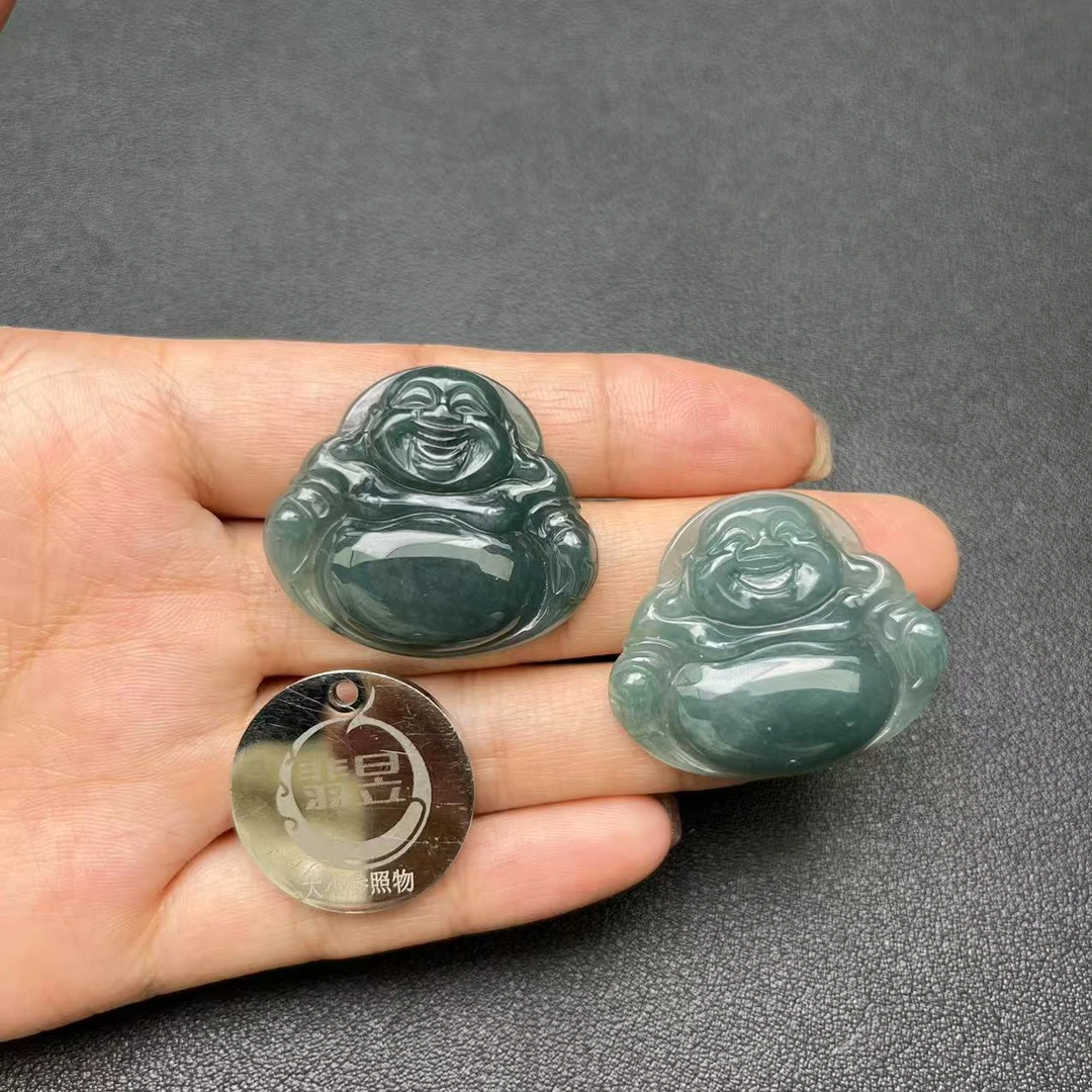 翡昱-B2-20861-天然A货翡翠佛公吊坠-多样性发其一C