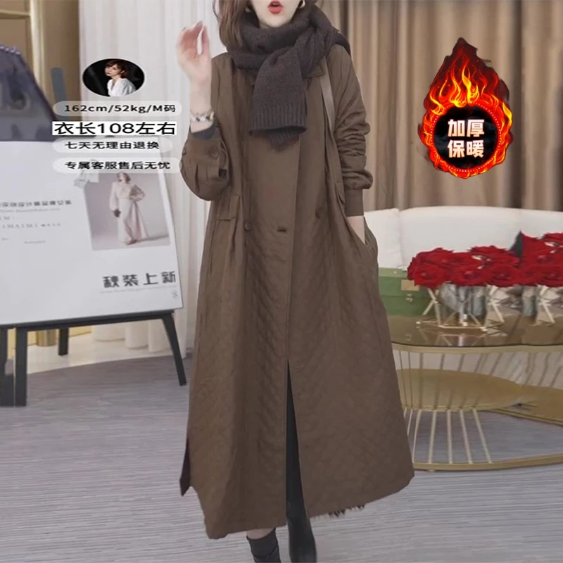 高档轻奢加厚保暖棉衣外套女2025冬季宽松遮肉显瘦中长款气质棉服