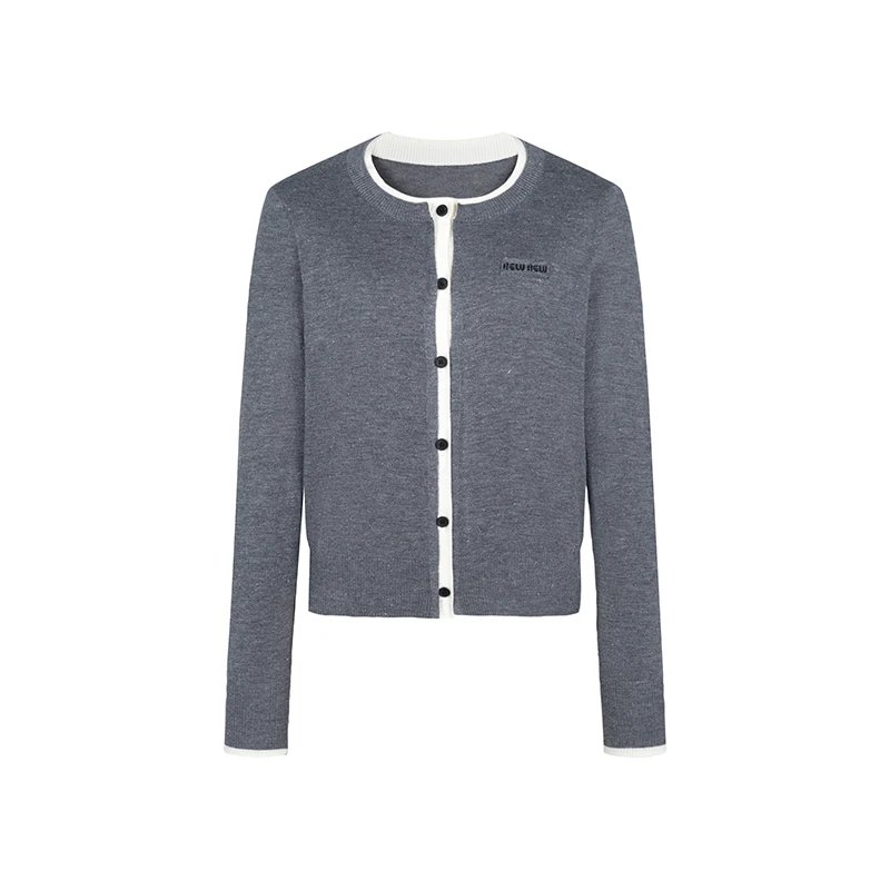 设计师女装2025秋季新款针织衫时尚休闲百搭拼色长袖针织衫43493