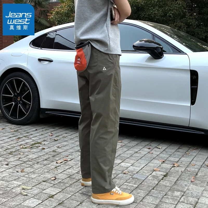 真维斯机能小三角白标宽松锥形休闲裤美式工装长裤男女同款休闲裤