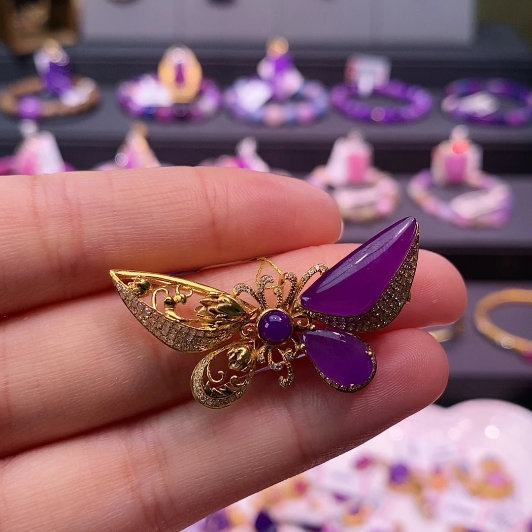 苏纪石（舒俱来）18K金镶嵌吊坠(不含链)