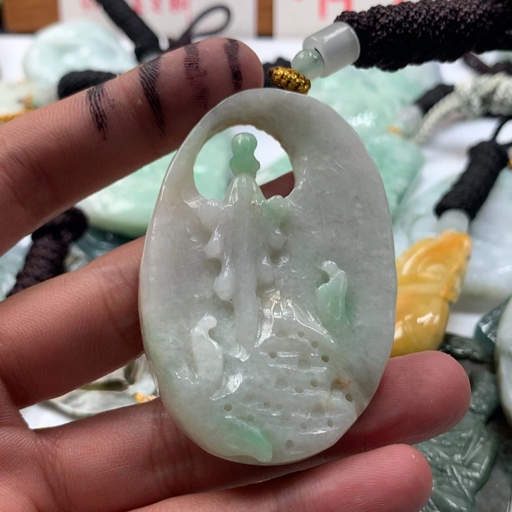 颈饰未镶嵌翡翠保真天然a货翡翠