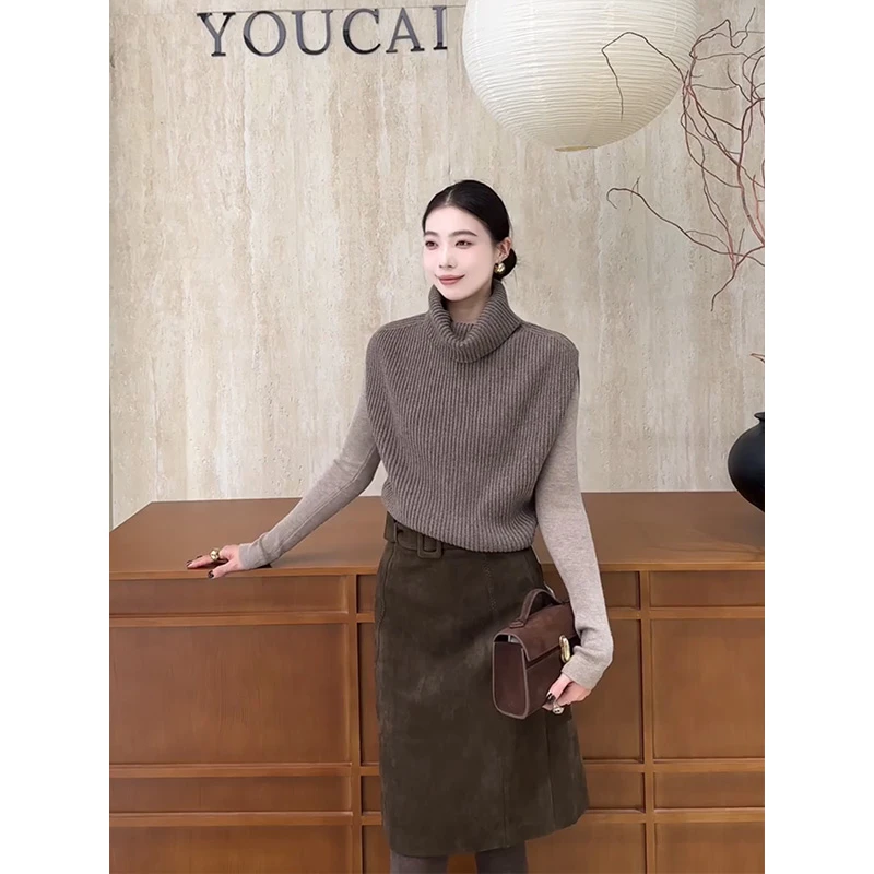 MARIE.COCO秋冬新款高级感毛衣针织衫背心叠穿内搭上衣半身裙套装