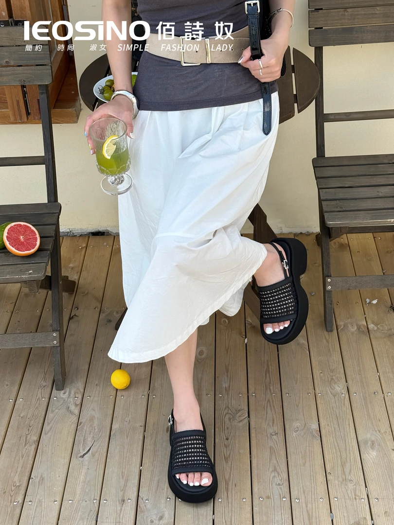 327525561佰诗奴2025年夏款时尚百搭厚底镂空凉鞋休闲凉鞋女鞋