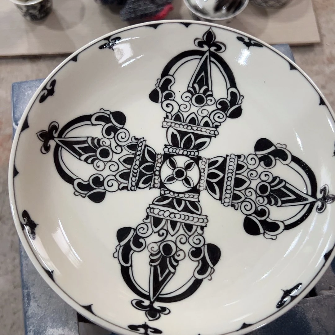 信***仰摆件景德镇手工手绘微瑕陶瓷