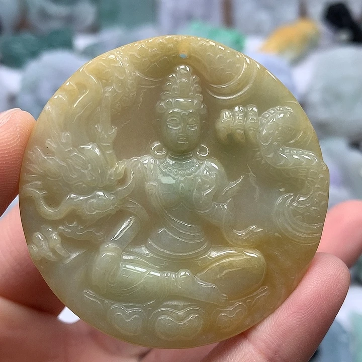翡翠未镶嵌颈饰玉龙观音福利