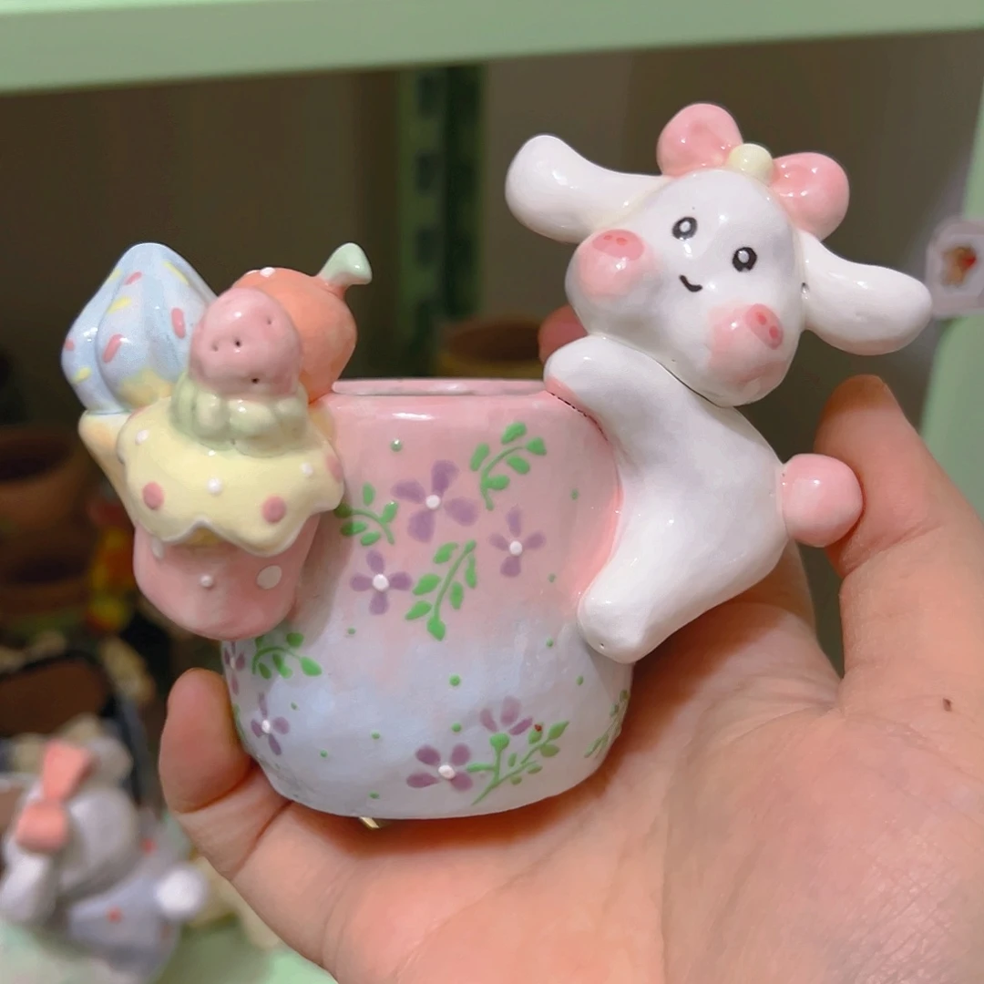 福福微瑕纯手工多肉花盆