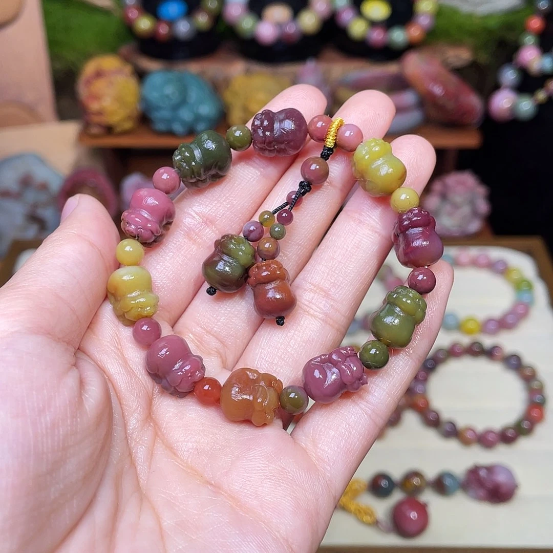 玛瑙/玉髓未镶嵌手串盐源玛瑙老矿料小猪手串