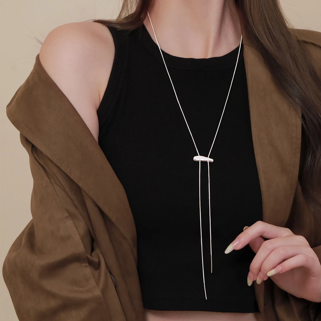 CUOOYINO/初影 铜合金项链 【茄子】精致可调节项链精致长款毛衣链