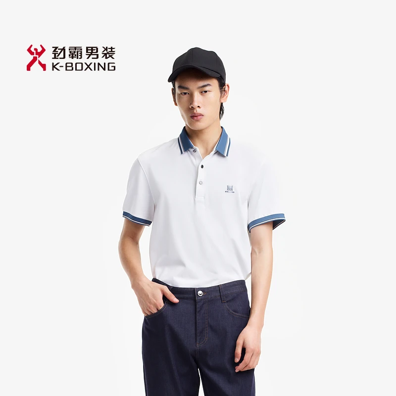 【含桑蚕丝】劲霸男装春夏翻领透气凉爽高端短袖polo衫┃BTBE2561