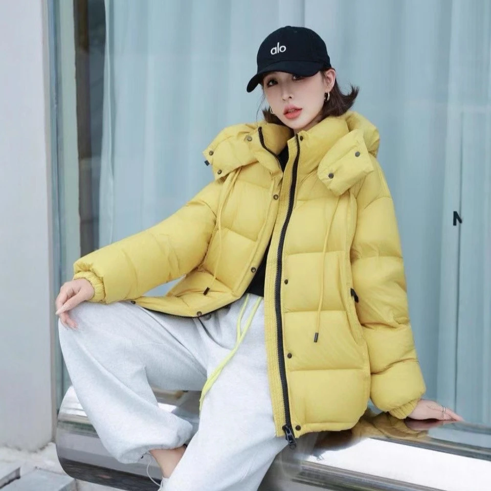 泡芙羽绒服女短款连帽2025秋冬新款白鸭绒加厚保暖小个子宽松外套